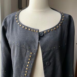 DKNY Gray Studded Women's Jacket